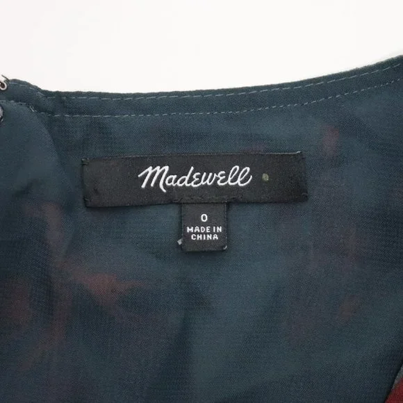 Madewell Womens Size 0 Moonblossom Ruffle-Sleeve Dress - Picture 6 of 6